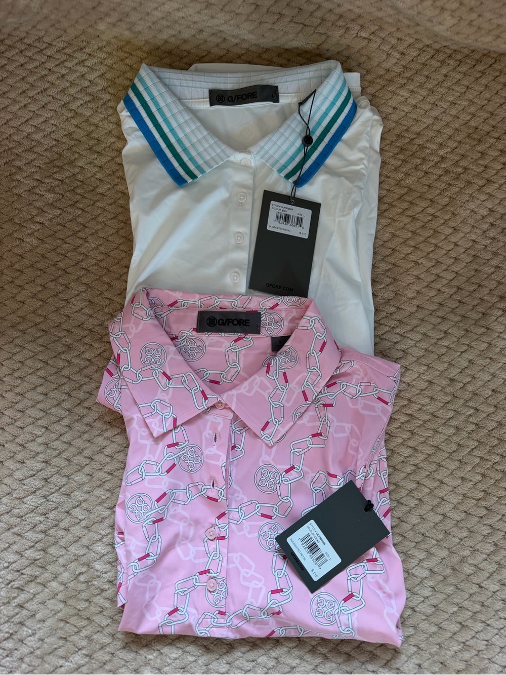 G/FORE Women's Golf Polo Bundle - White & Pink L